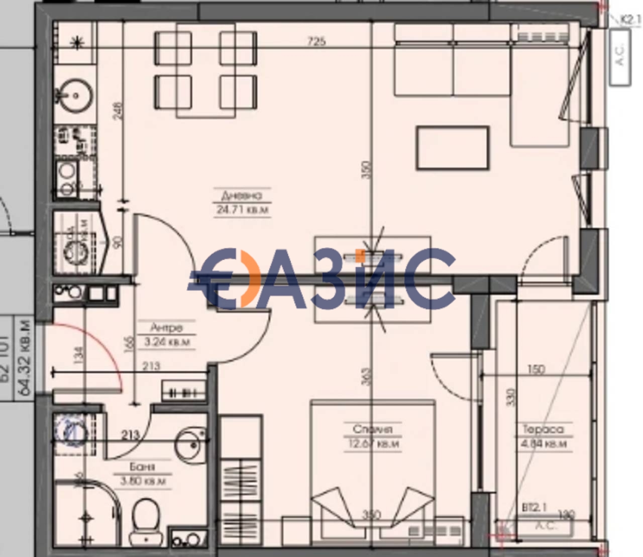Apartamento en Burgas, Bulgaria, 65 m² - imagen 6
