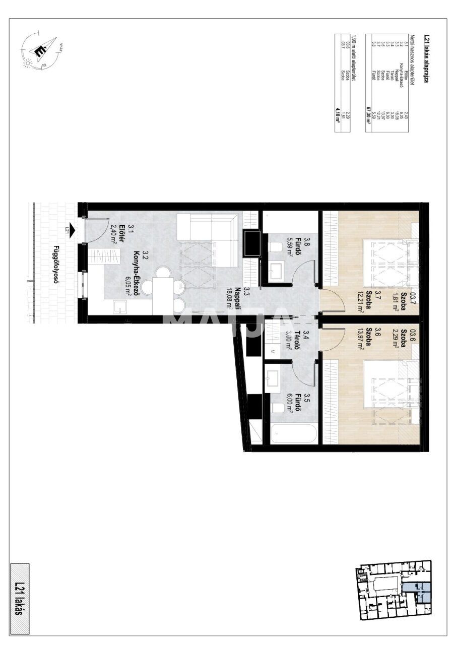 Apartment in Budapest, Hungary, 46 m² - picture 9