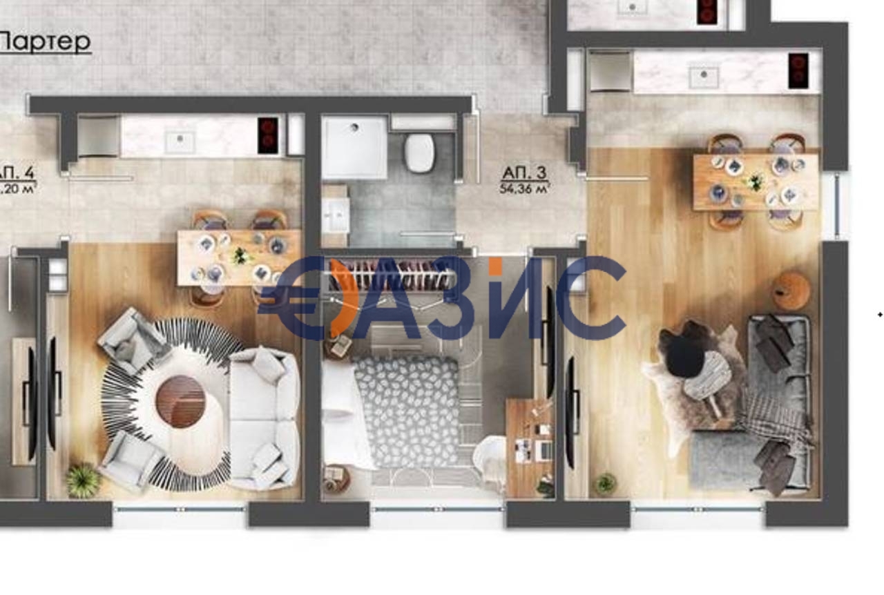 Apartment in Sonnenstrand, Bulgarien, 54.4 m² - Foto 4