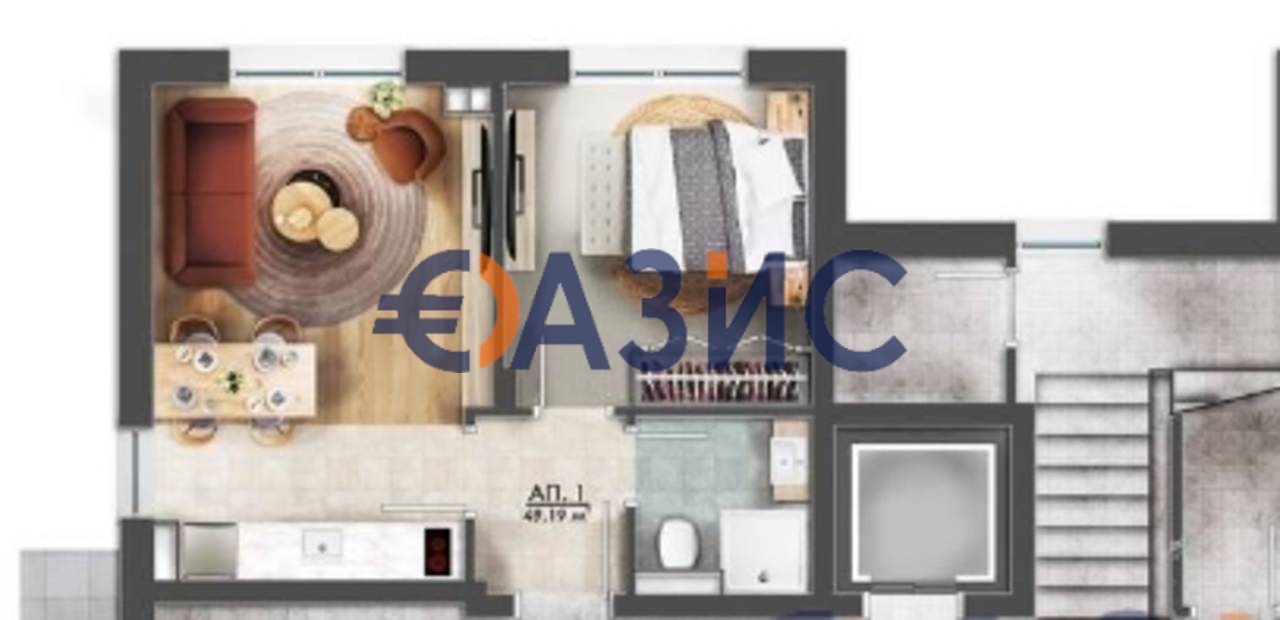 Apartment in Sonnenstrand, Bulgarien, 49.2 m² - Foto 4