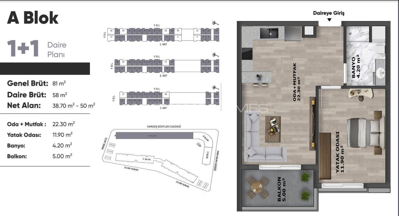 Appartement à Antalya, Turquie, 58 m² - image 12
