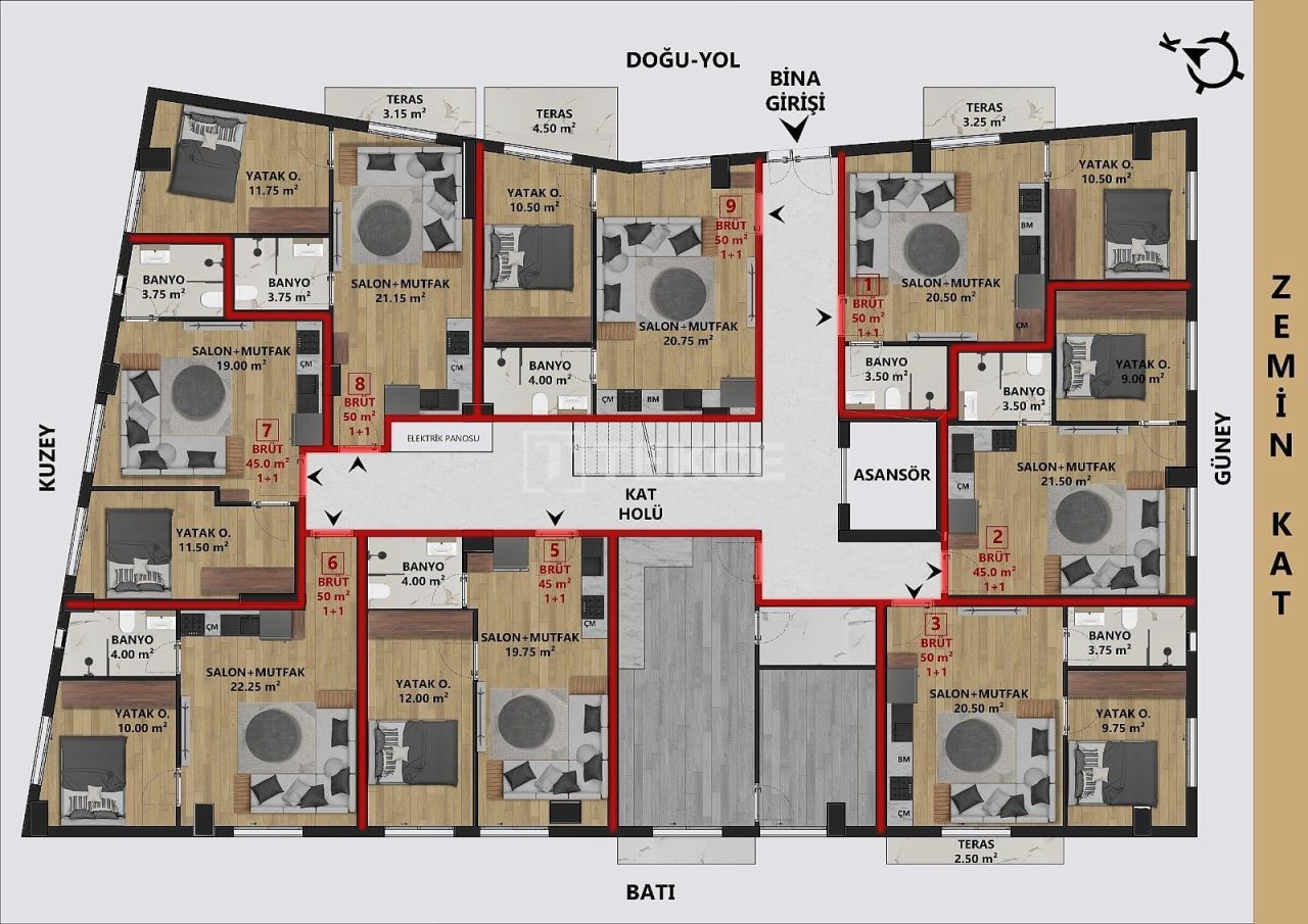 Appartement à Antalya, Turquie, 45 m² - image 15