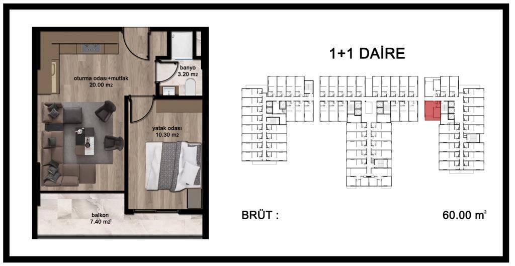 Appartement à Mersin, Turquie, 60 m² - image 8