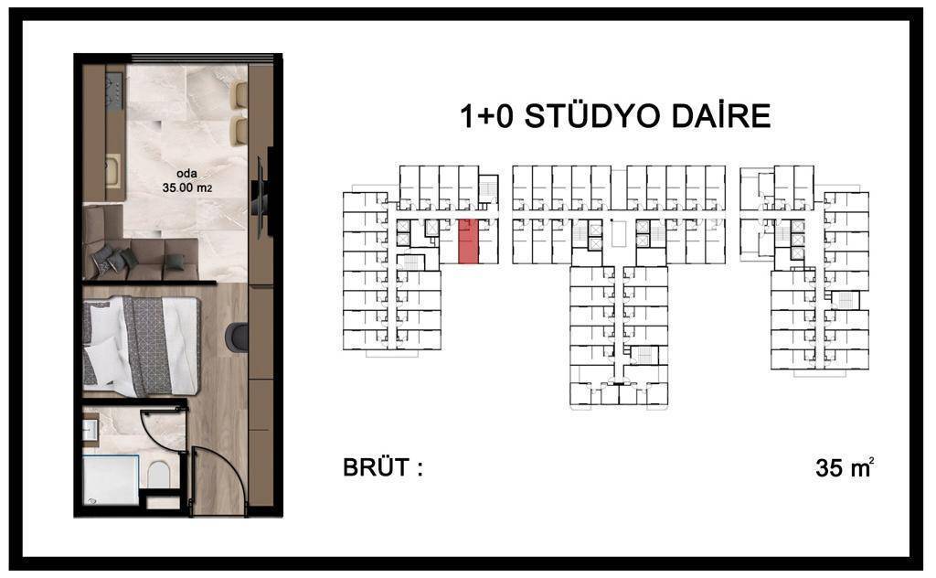 Appartamento a Mersin, Turchia, 35 m² - foto 11