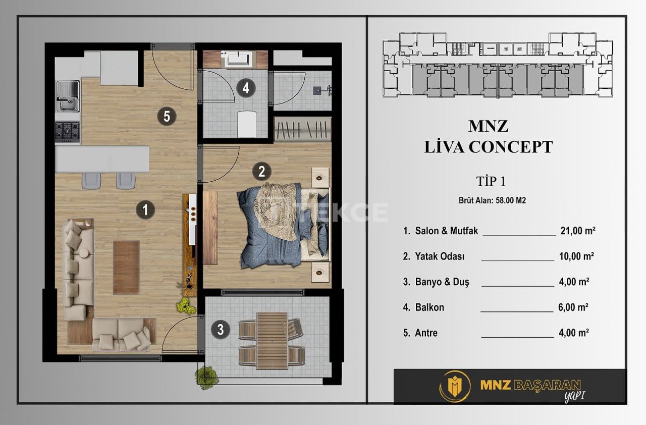 Apartment Erdemli, Türkei, 58 m² - Foto 17