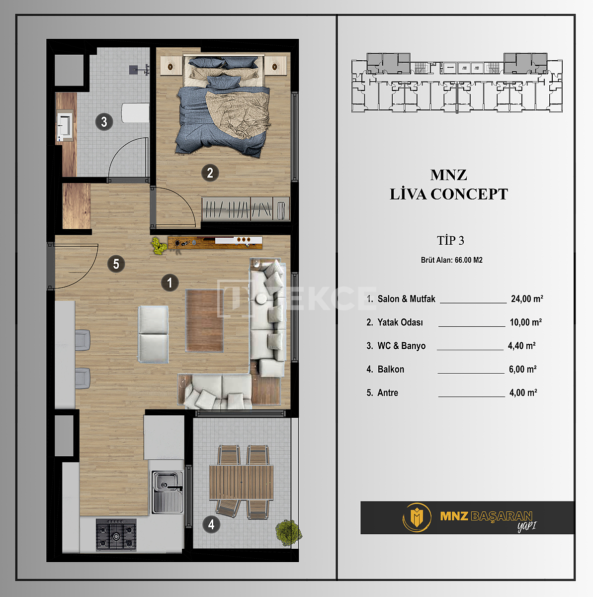 Apartment Erdemli, Turkey, 66 m² - picture 18