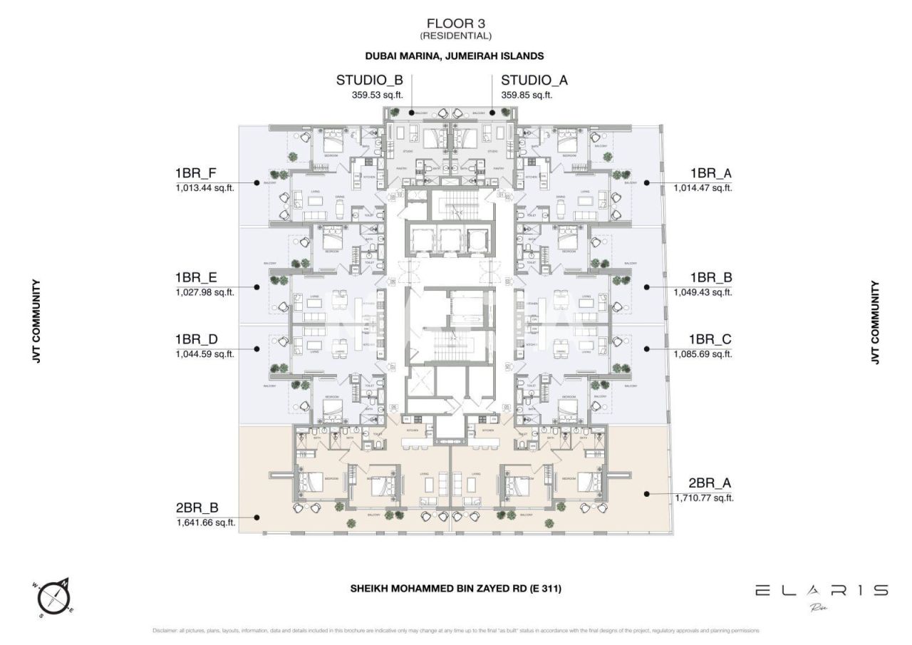 Apartment in Dubai, UAE, 58 m² - picture 2