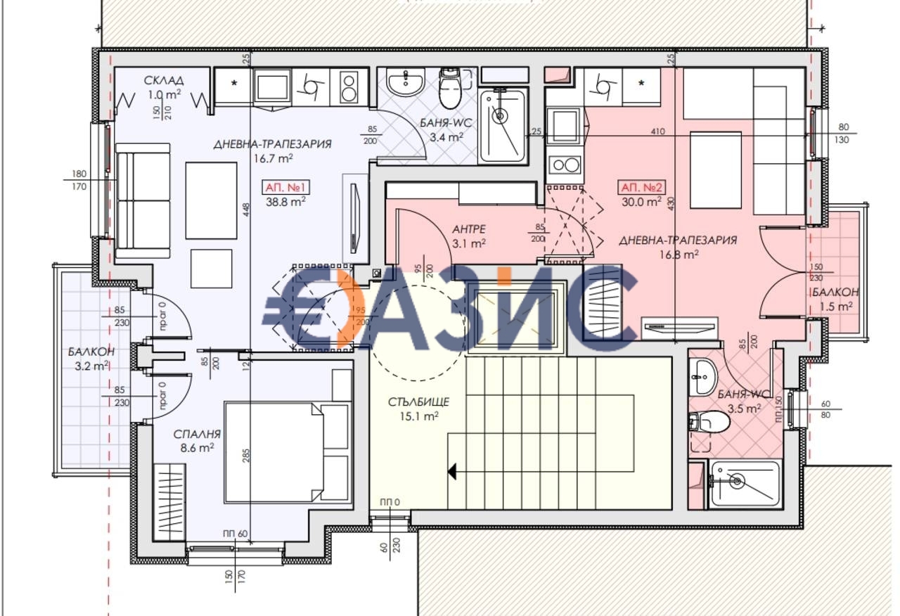 Apartamento en Nesebar, Bulgaria, 39.5 m² - imagen 14