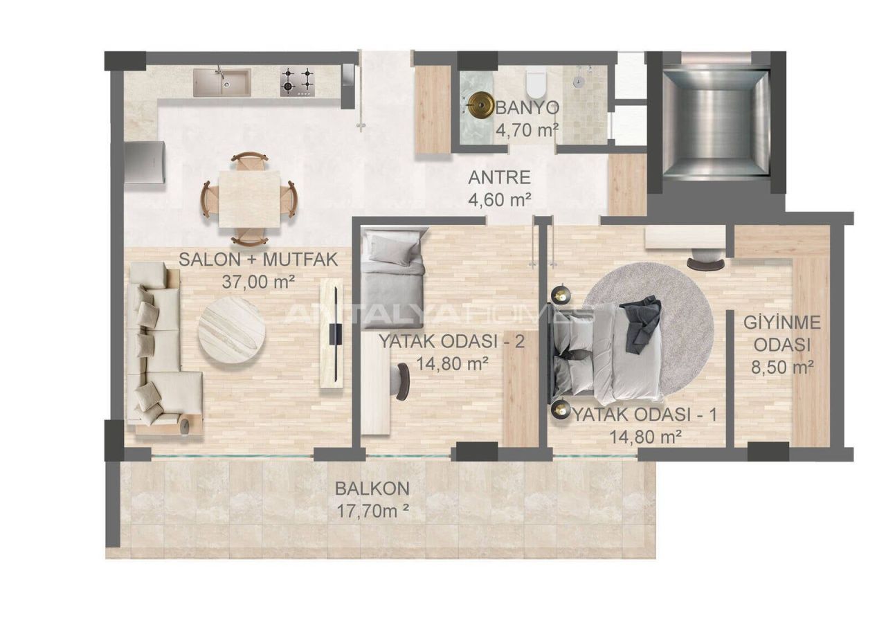 Appartamenti a Antalya, Turchia, 55 m² - foto 19