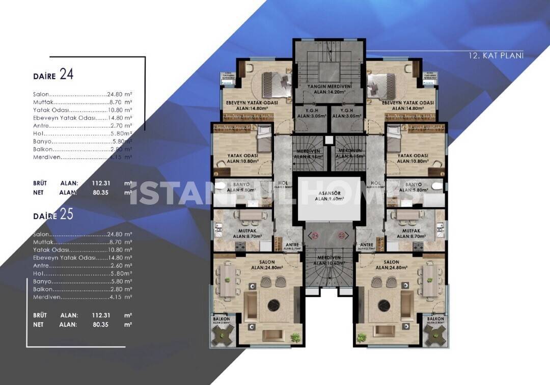 Appartamenti a Istanbul, Turchia, 224 m² - foto 6