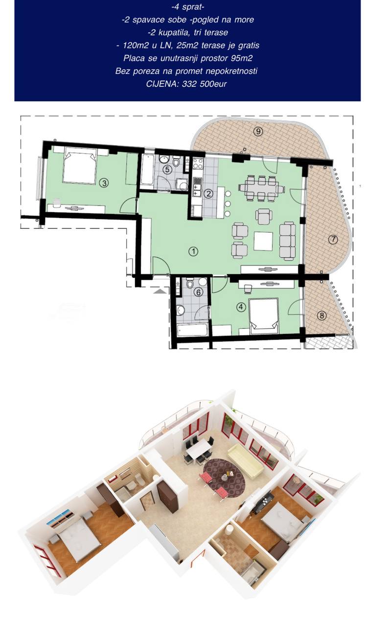 Appartamento a Becici, Montenegro, 58 m² - foto 10