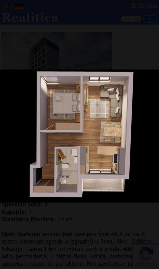 Piso en el Bar, Montenegro, 44 m² - imagen 7