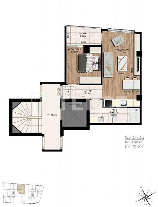 Penthouse in Istanbul, Turkey, 75 m² - picture 4