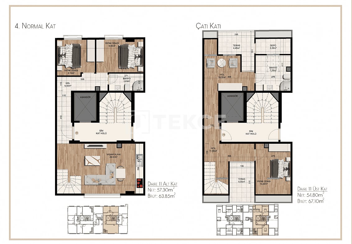 Penthouse à Istanbul, Turquie, 70 m² - image 5
