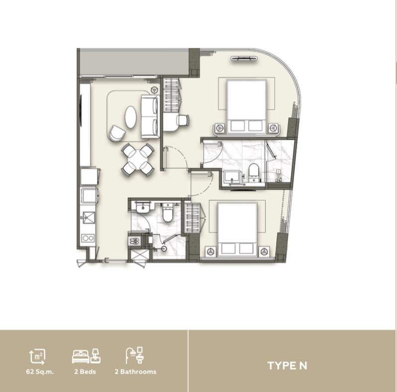 Appartamento a Phuket, Thailandia, 62 m² - foto 4