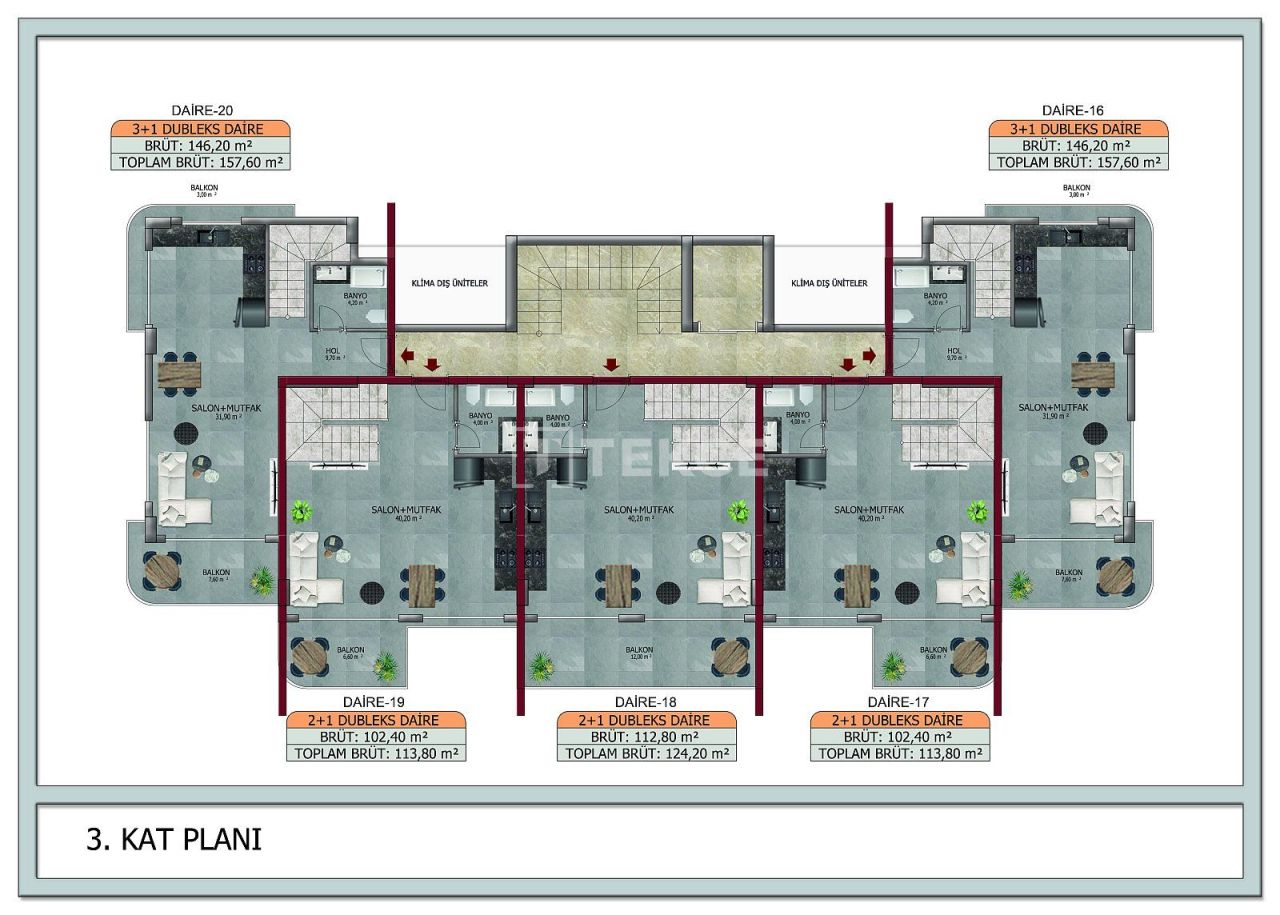 Attico a Alanya, Turchia, 113 m² - foto 13
