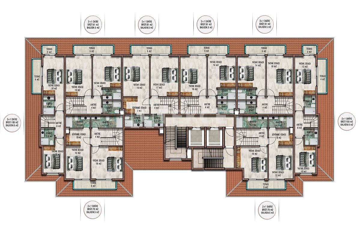 Attico a Alanya, Turchia, 108 m² - foto 17