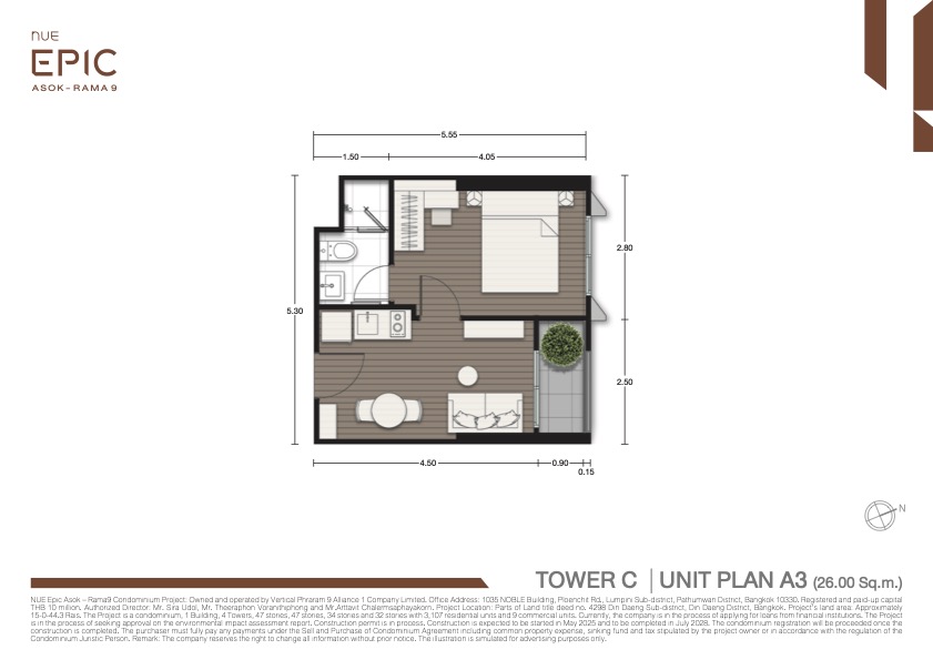 Apartment in Bangkok, Thailand, 26 m² - picture 10