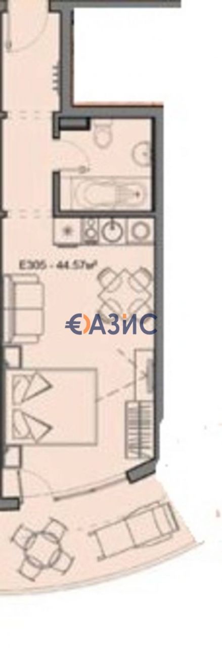 Apartment in Sveti Vlas, Bulgarien, 44.6 m² - Foto 3