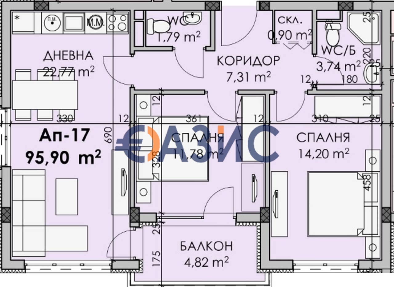 Appartamenti a Burgas, Bulgaria, 95.9 m² - foto 5