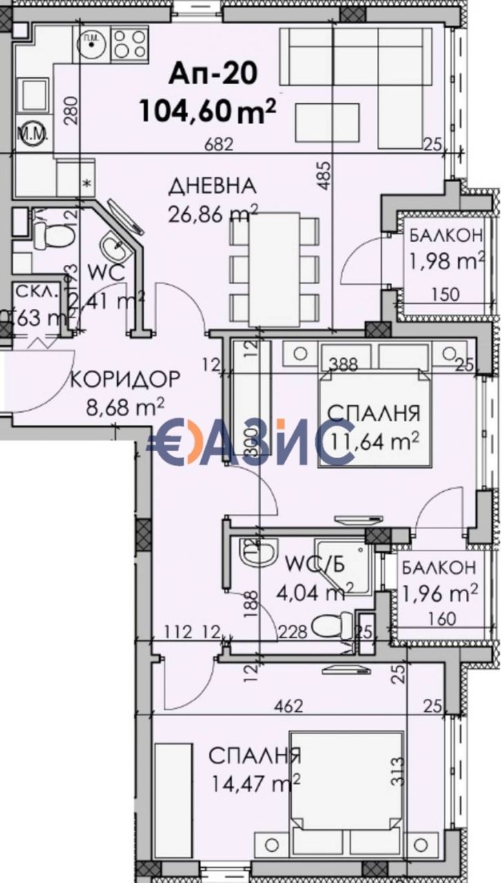 Apartment in Burgas, Bulgaria, 104.6 m² - picture 5