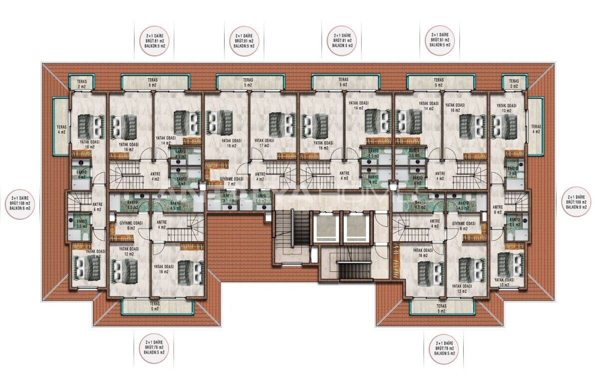 Appartamenti a Alanya, Turchia, 55 m² - foto 16