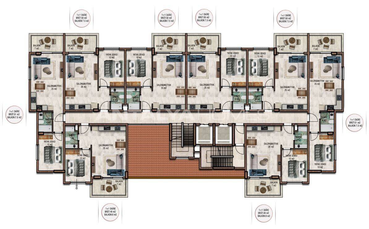 Appartamenti a Alanya, Turchia, 55 m² - foto 18