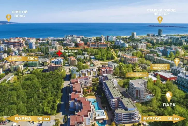 Appartamento a Spiaggia assolata, Bulgaria, 44 m² - foto 2