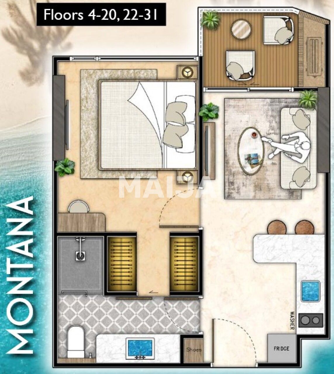 Appartamenti a Pattaya, Thailandia, 37 m² - foto 2