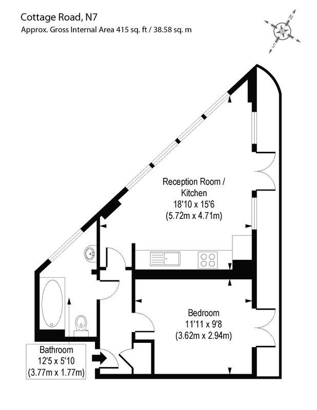 Wohnung in London, Großbritannien, 39 m² - Foto 7
