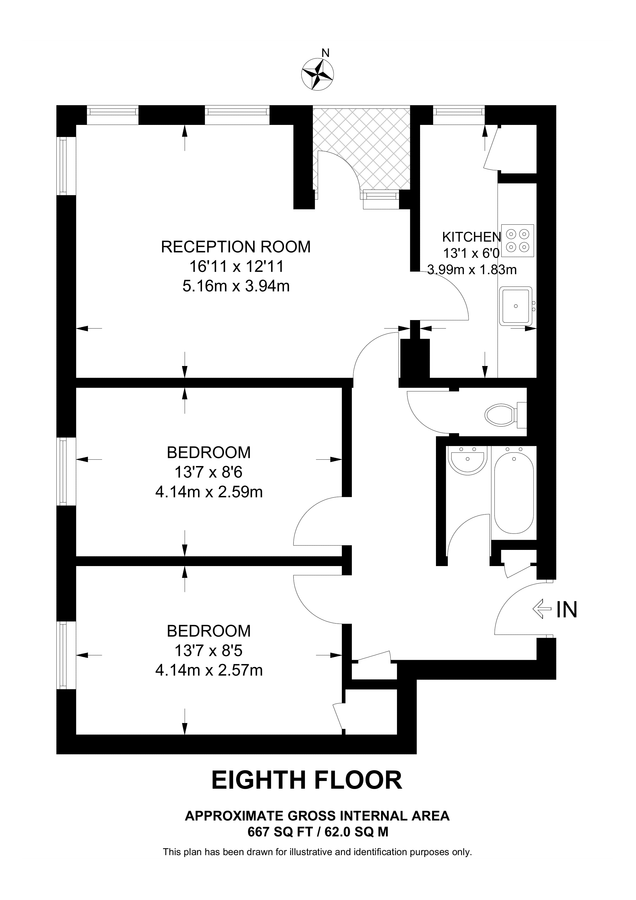 Wohnung in London, Großbritannien, 62 m² - Foto 9