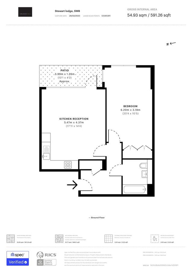 Wohnung in London, Großbritannien, 55 m² - Foto 11