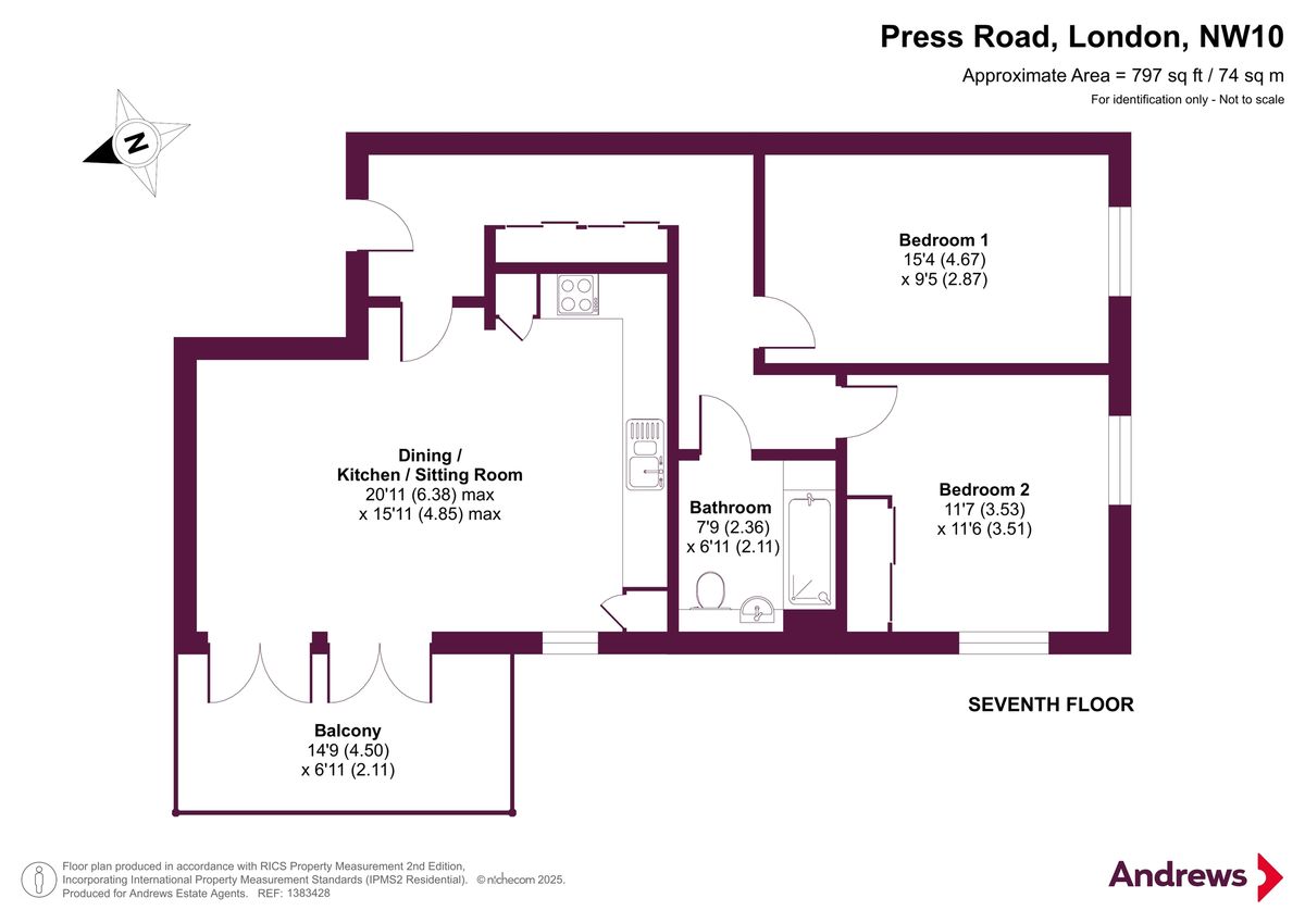 Flat in London, United Kingdom, 74 m² - picture 12
