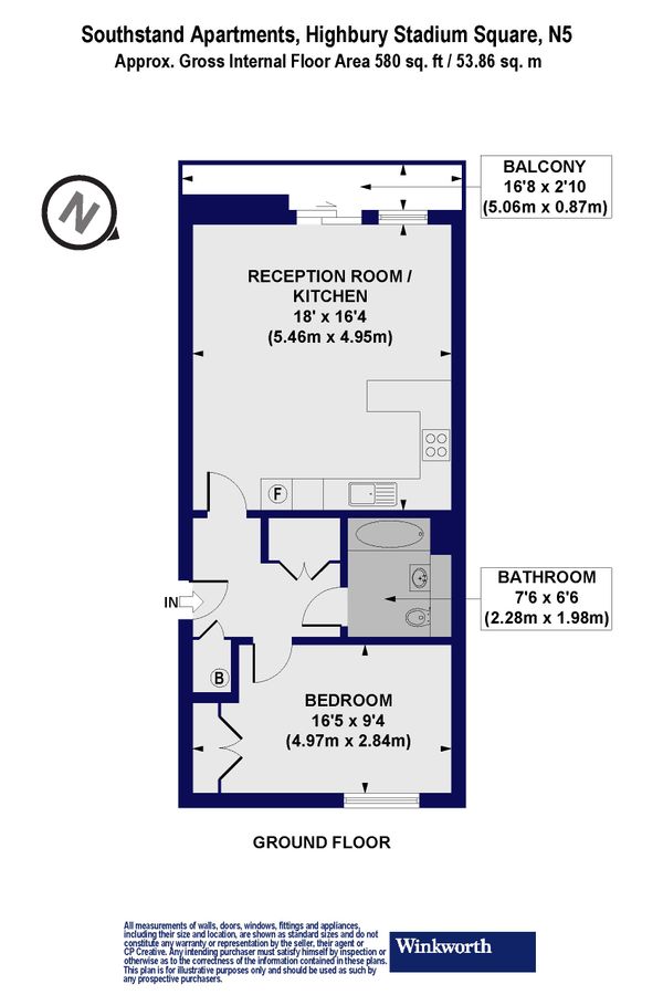 Wohnung in London, Großbritannien, 54 m² - Foto 13