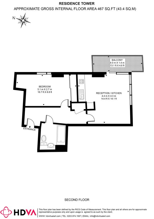Wohnung in London, Großbritannien, 43 m² - Foto 15