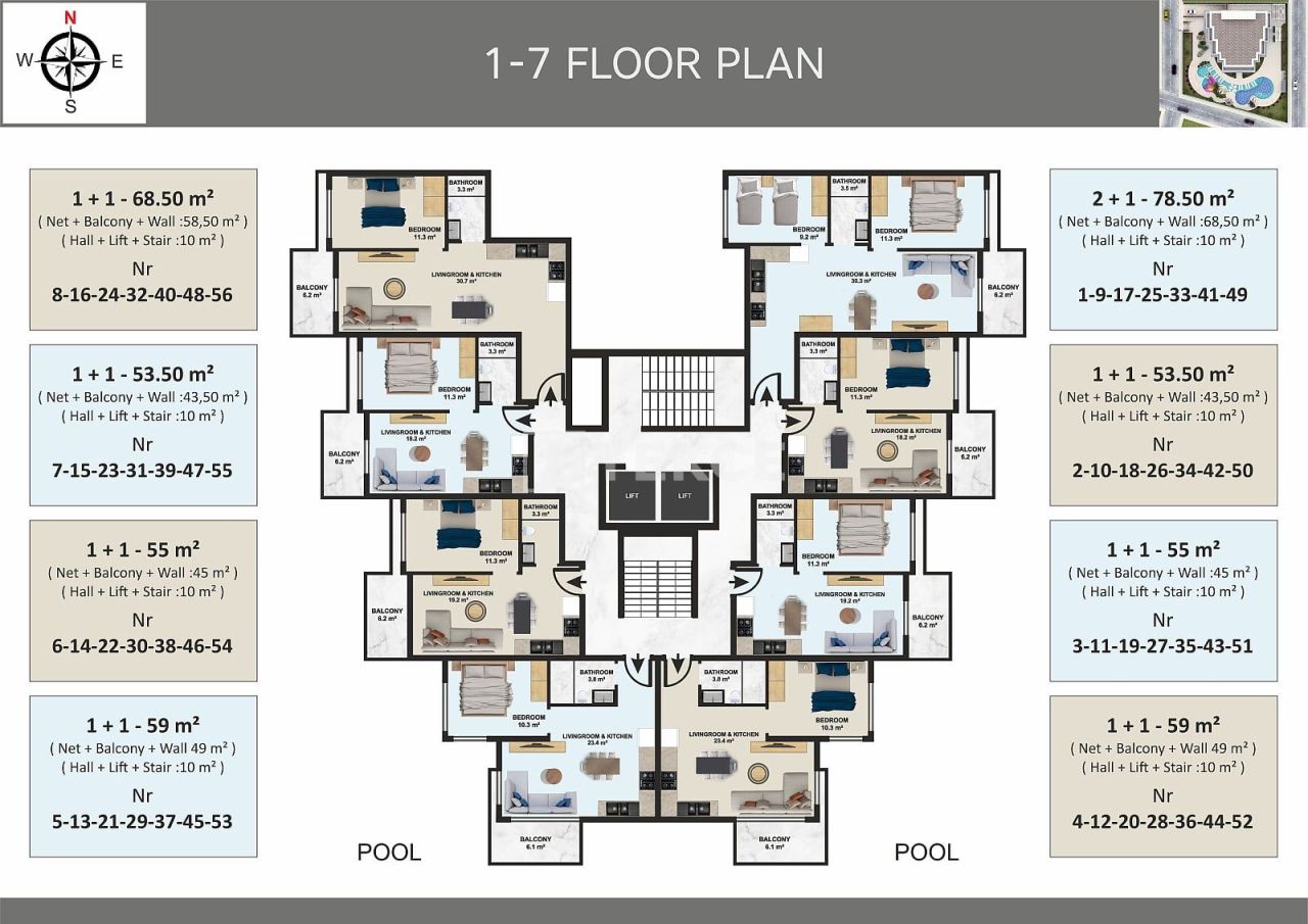 Apartment in Alanya, Türkei, 50 m² - Foto 16