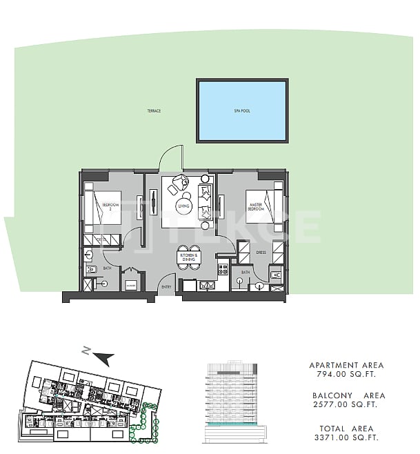 Apartamento Bukadra, EAU, 104 m² - imagen 17