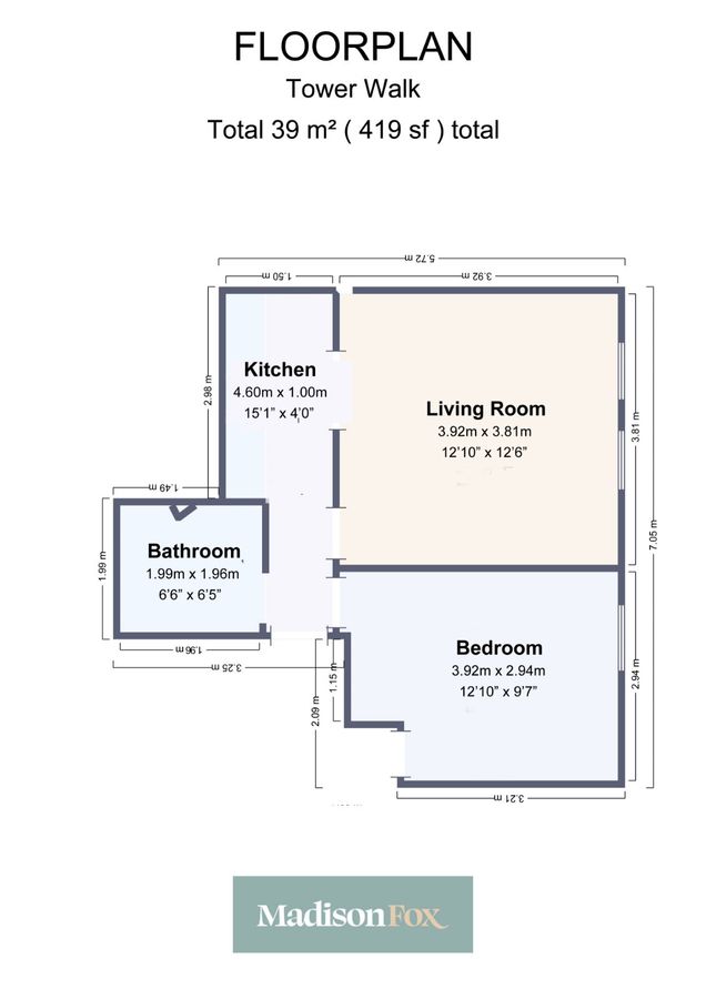 Wohnung in London, Großbritannien, 39 m² - Foto 10