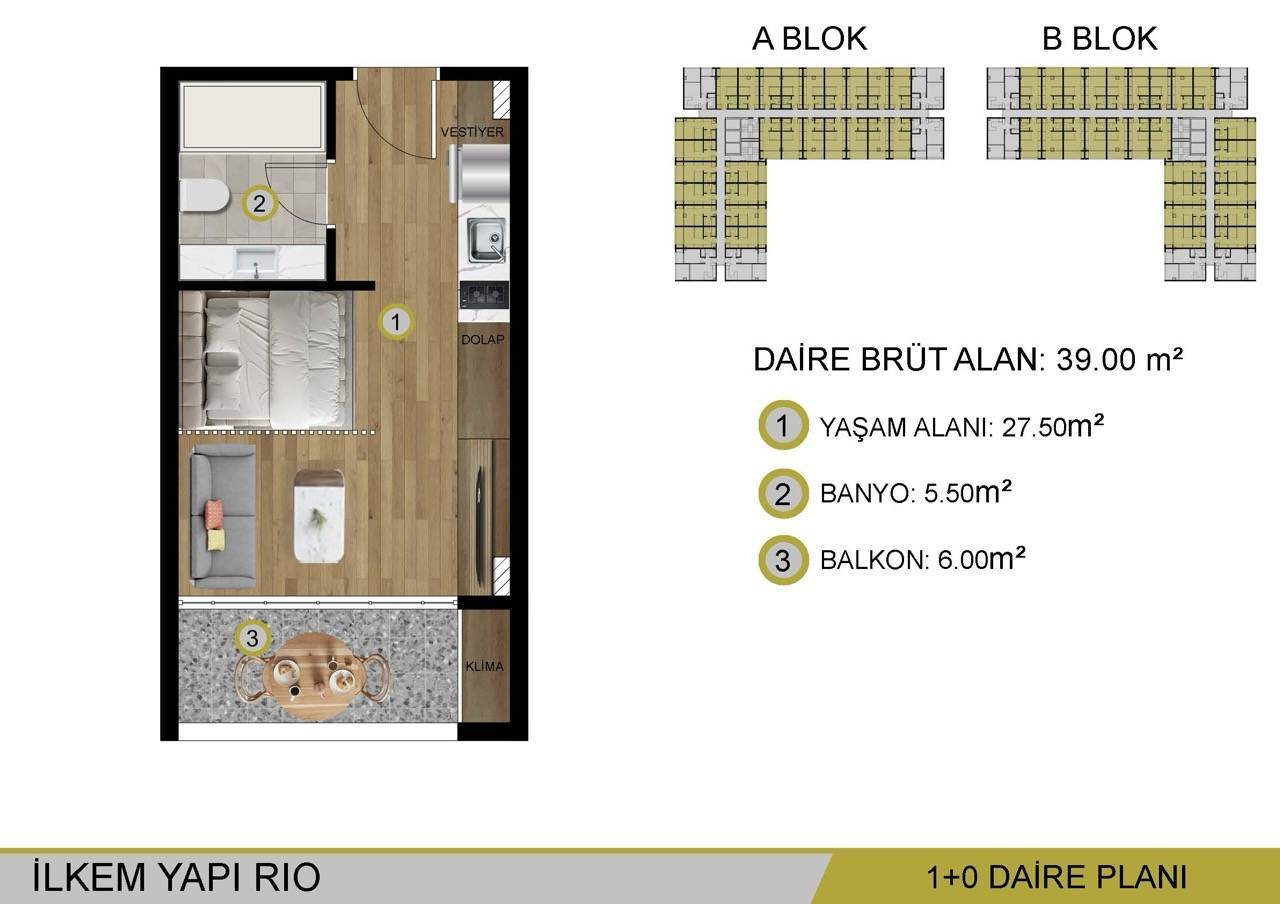 Appartamento a Mersin, Turchia, 39 m² - foto 9