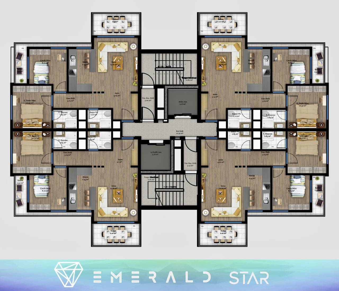 Appartamento a Mersin, Turchia, 71 m² - foto 13