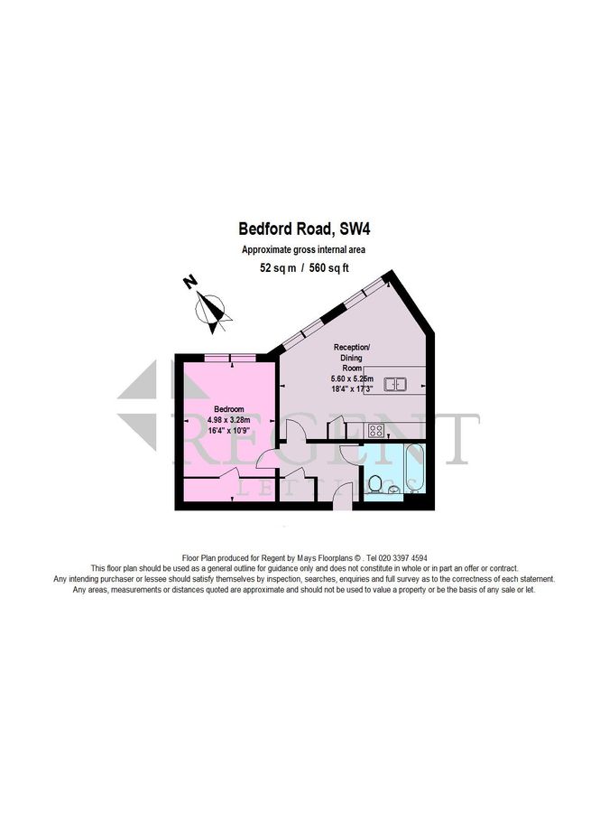 Wohnung in London, Großbritannien, 52 m² - Foto 6