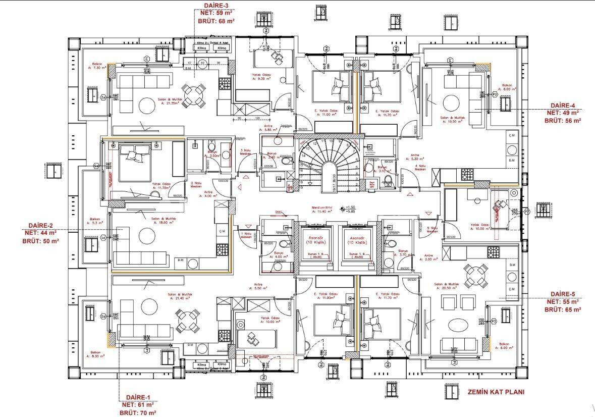 Appartamenti a Alanya, Turchia, 58 m² - foto 12