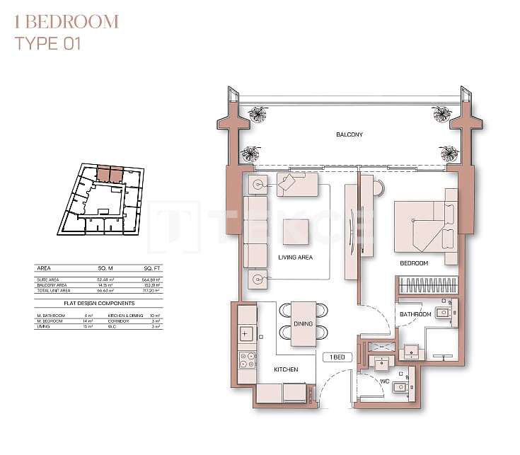 Apartment Al Jaddaf, UAE, 107 m² - picture 13