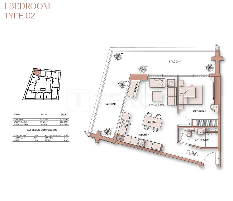 Apartment Al Jaddaf, UAE, 107 m² - picture 14