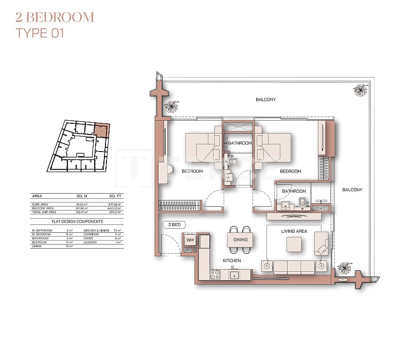 Appartamenti Al Jaddaf, EAU, 152 m² - foto 15