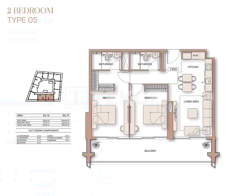 Apartment Al Jaddaf, UAE, 107 m² - picture 19