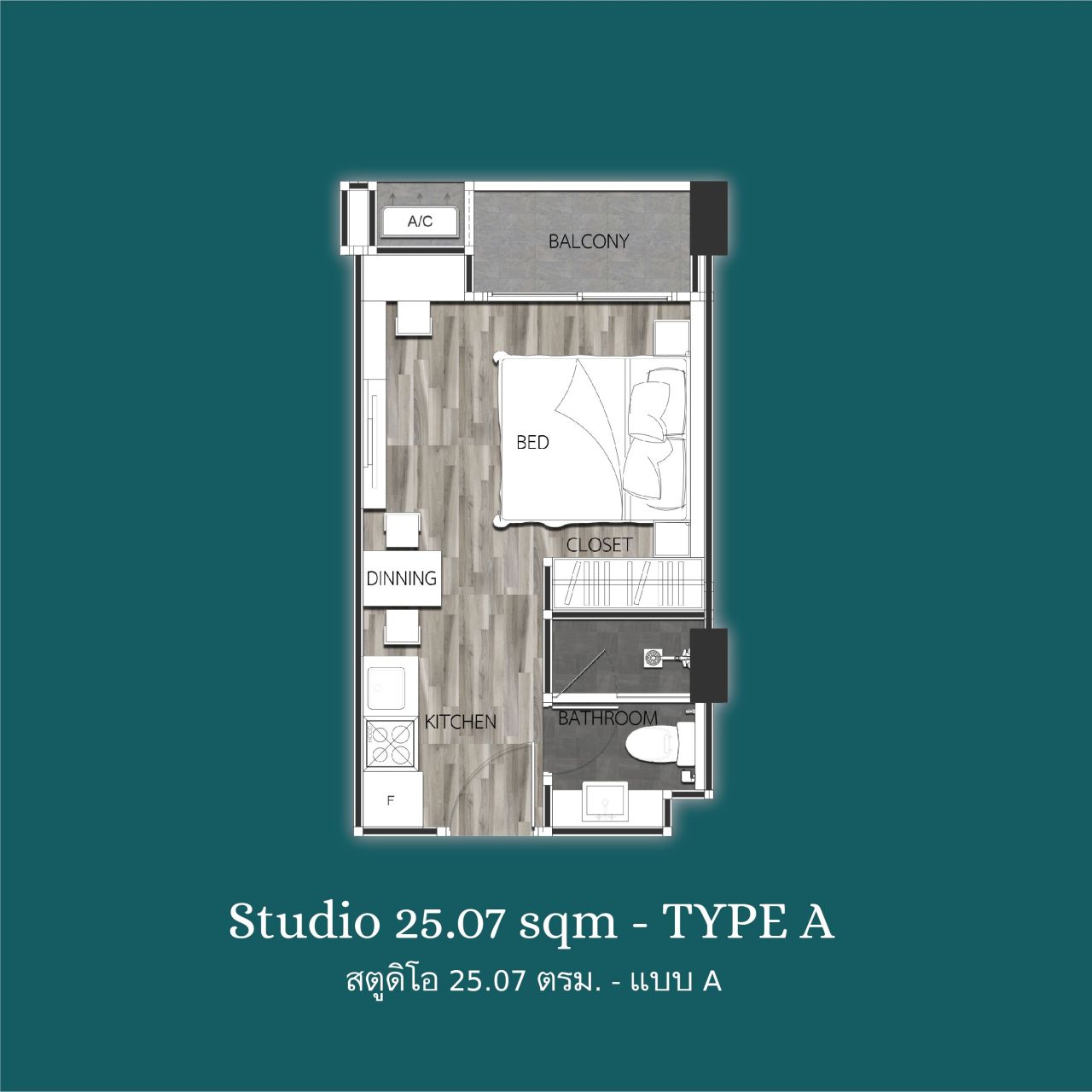 Appartamento a Pattaya, Thailandia, 25 m² - foto 10