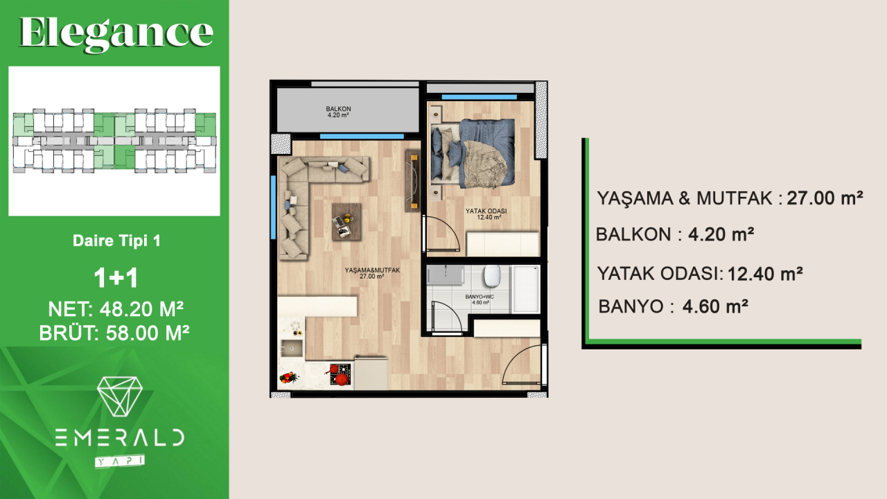 Flat in Mersin, Turkey, 58 m² - picture 18