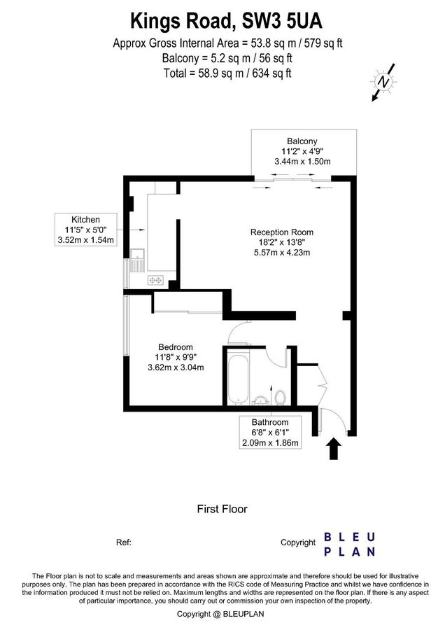 Wohnung in London, Großbritannien, 54 m² - Foto 6