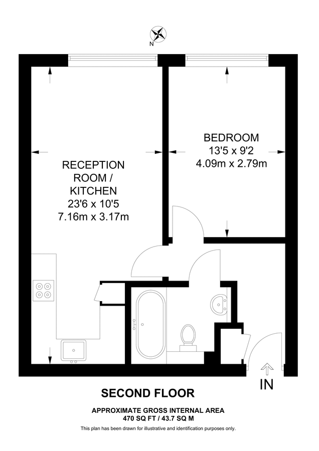 Wohnung in London, Großbritannien, 44 m² - Foto 8